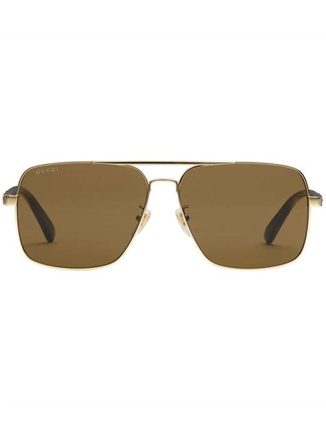 gucci gold navigator sunglasses|gucci gradient pilot sunglasses.